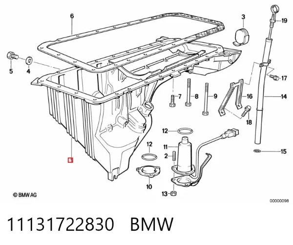 Піддон масляний картера двигуна 11131722830 BMW
