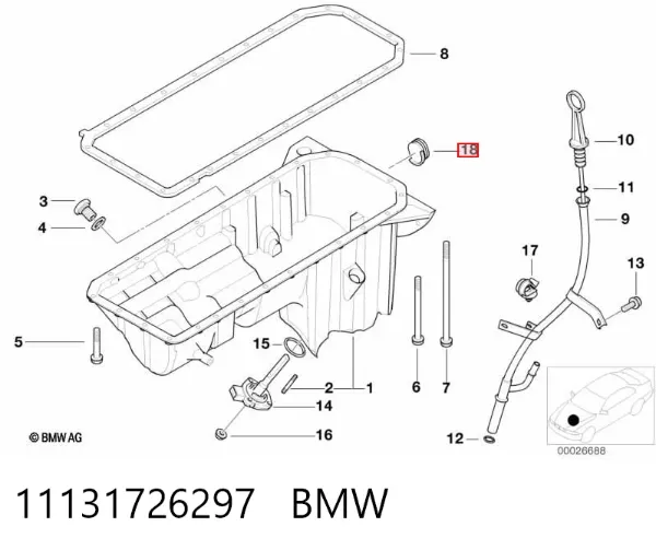 Пробка піддона двигуна 11131726297 BMW