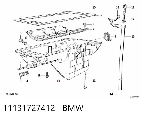 Піддон масляний картера двигуна 11131727412 BMW