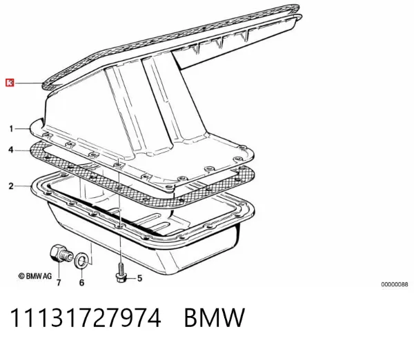 Прокладка піддону картера двигуна 11131727974 BMW