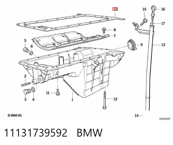 Прокладка піддону картера двигуна 11131739592 BMW