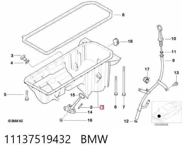Піддон масляний картера двигуна 11137519432 BMW
