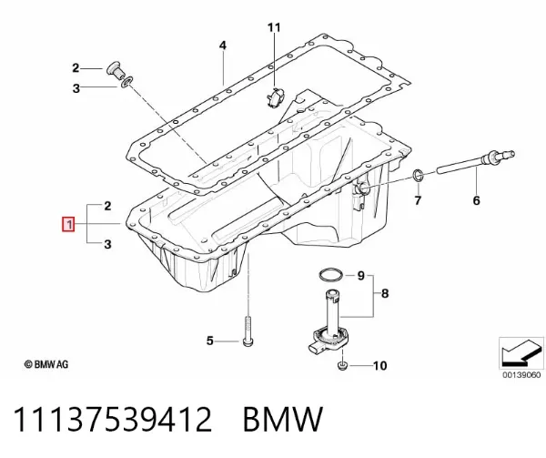 Піддон масляний картера двигуна 11137539412 BMW
