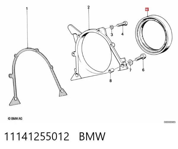 Сальник колінвала задній 11141255012 BMW