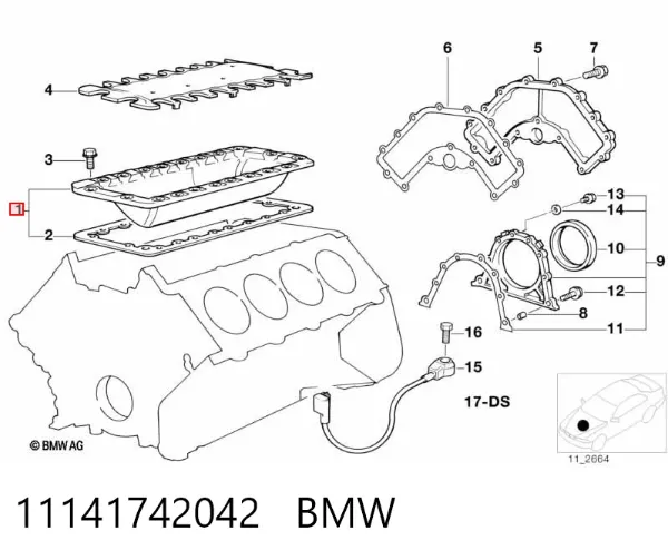 Кришка верхня блока циліндрів 11141742042 BMW