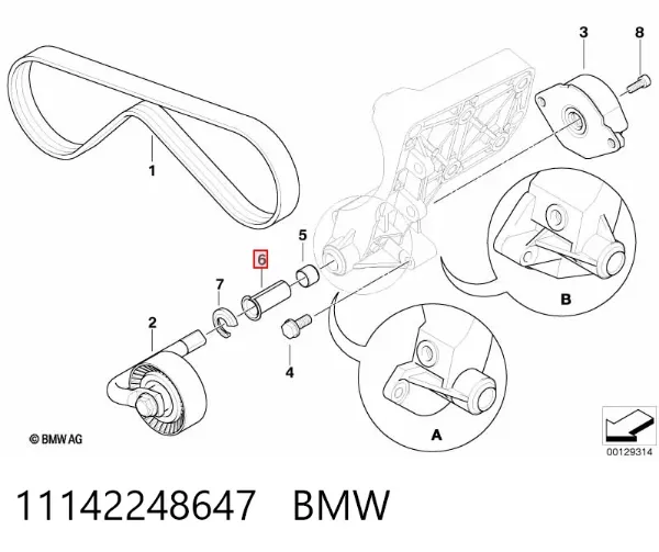 Втулка амортизатора натягувача привідного ременя 11142248647 BMW
