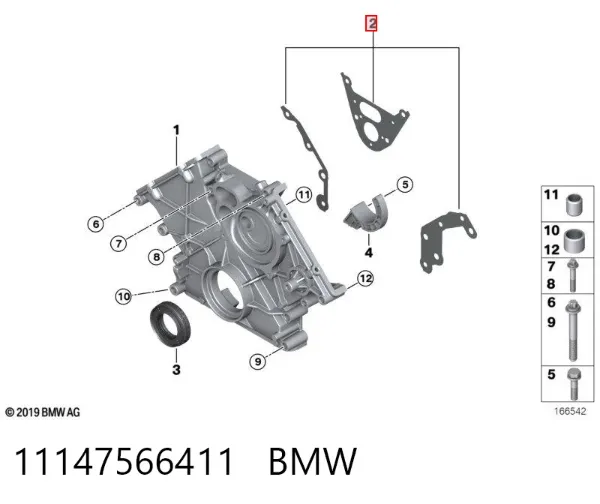 Прокладка передньої кришки двигуна, комплект 11147566411 BMW