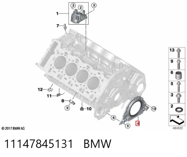 Сальник колінвала задній 11147845131 BMW