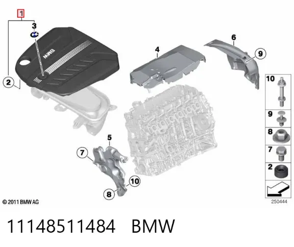 Кришка двигуна декоративна 11148511484 BMW