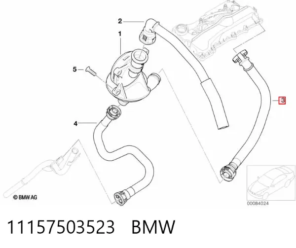 Патрубок вентиляції картера 11157503523 BMW