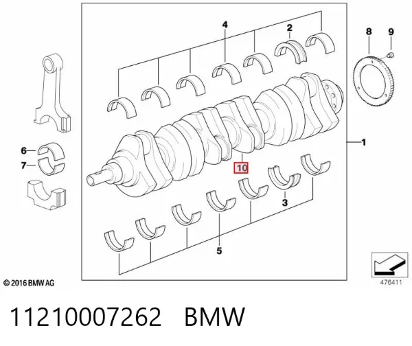 Колінвал 11210007262 BMW