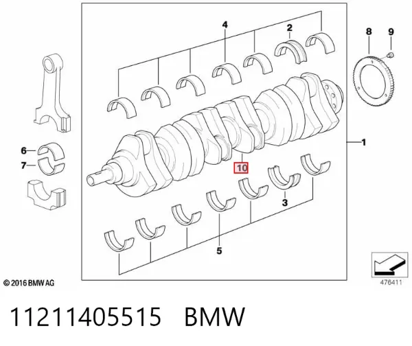 Колінвал 11211405515 BMW