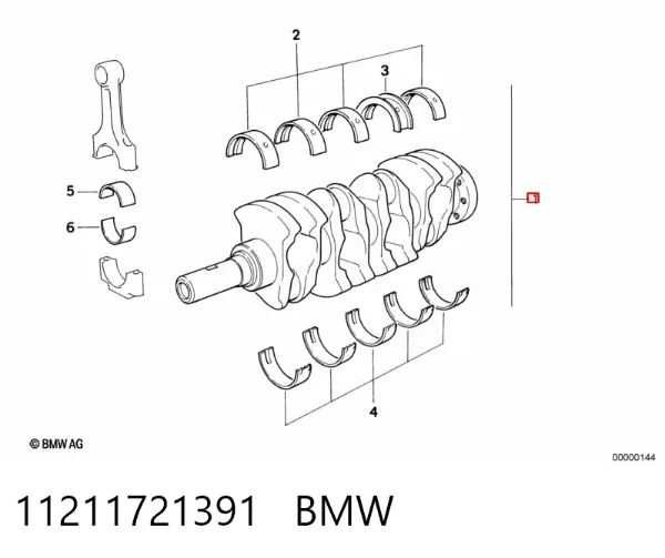 Колінвал 11211721391 BMW