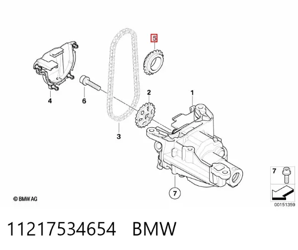 Зірка-шестерня приводу коленвалу двигуна 11217534654 BMW