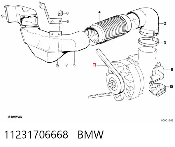Ремінь генератора 11231706668 BMW