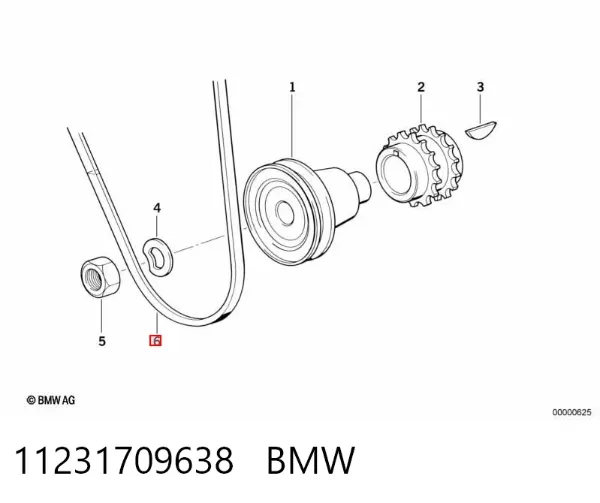 Ремінь генератора 11231709638 BMW