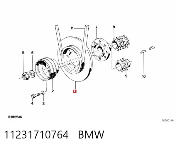 Шків колінвала 11231710764 BMW