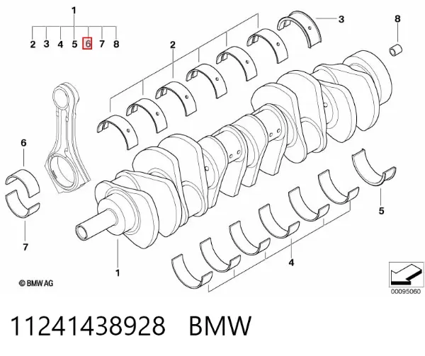 Вкладиші шатунні 11241438928 BMW