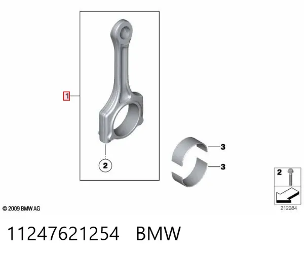 Шатун поршня двигуна 11247621254 BMW