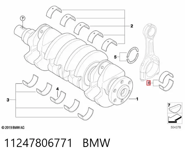 Шатун поршня двигуна 11247806771 BMW
