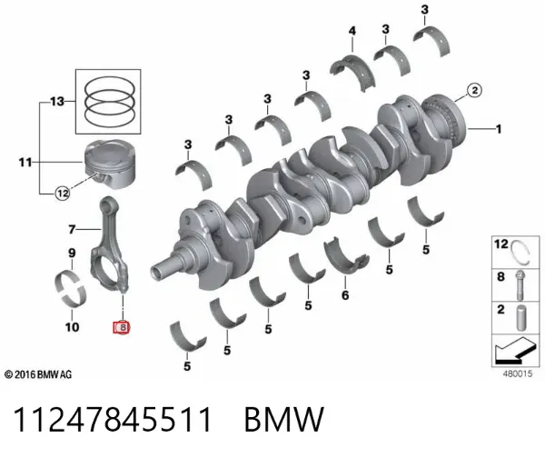 Болт шатуна 11247845511 BMW