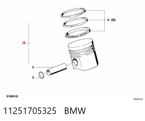 Поршень в комплекті на 1 циліндр, 2-й ремонт (+0,50) 11251705325 BMW