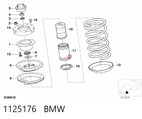 Опора амортизатора переднього 1125176 BMW