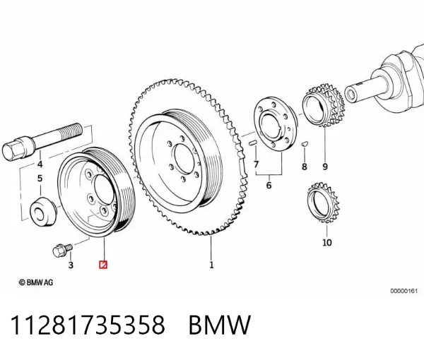 Шків колінвала 11281735358 BMW