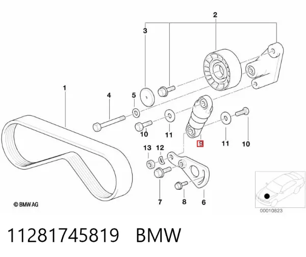 Натягувач приводного ременя 11281745819 BMW