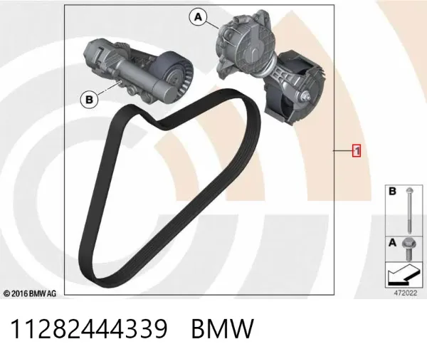 Ремінь приводний, агрегатів, комплект 11282444339 BMW