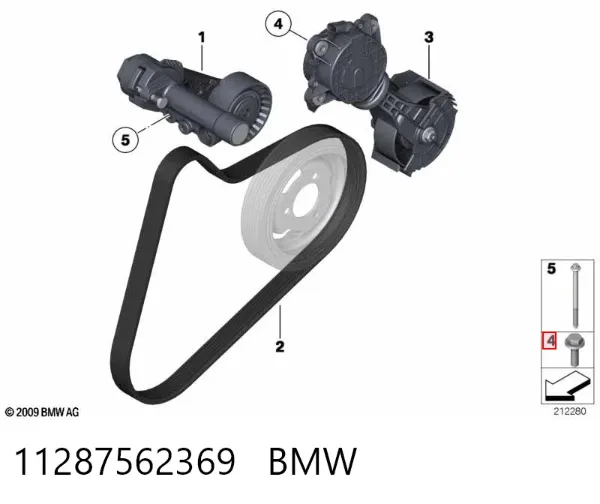 Болт натягувача приводного ременя 11287562369 BMW