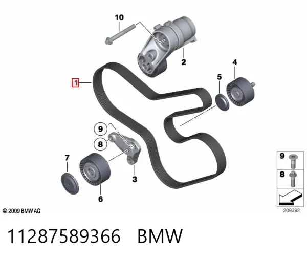Ремінь генератора 11287589366 BMW
