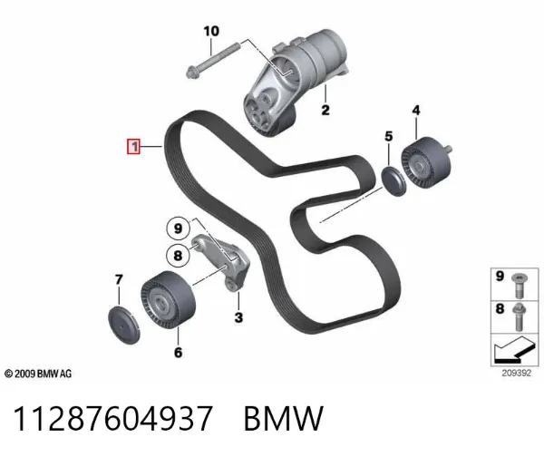 Ремінь генератора 11287604937 BMW