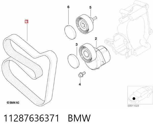 Ремінь генератора 11287636371 BMW