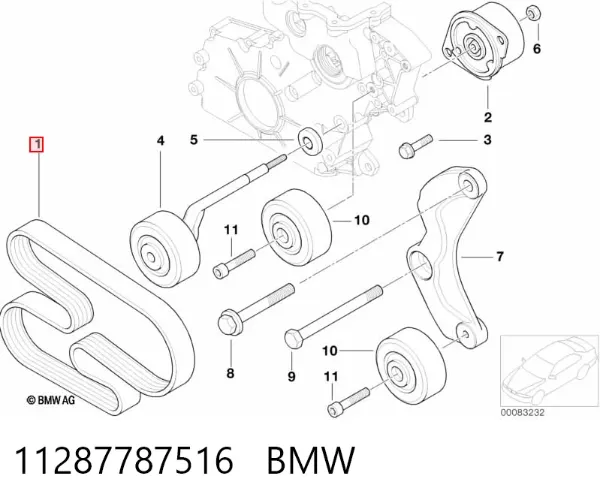 Ремінь генератора 11287787516 BMW