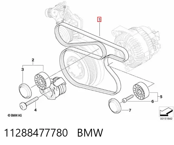Ремінь генератора 11288477780 BMW