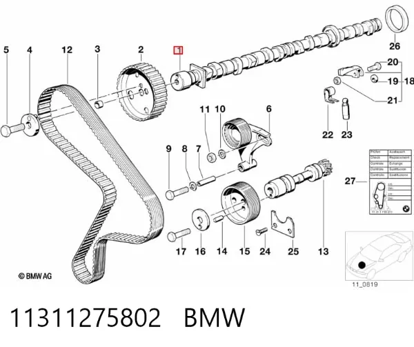 Розподільний вал 11311275802 BMW