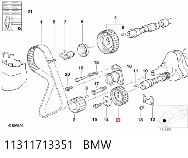 Зірка-шестерня приводу коленвалу двигуна 11311713351 BMW