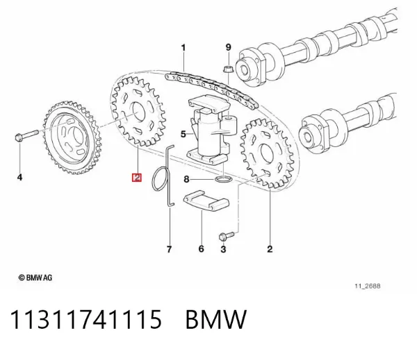 Шестерня розподільного валу 11311741115 BMW