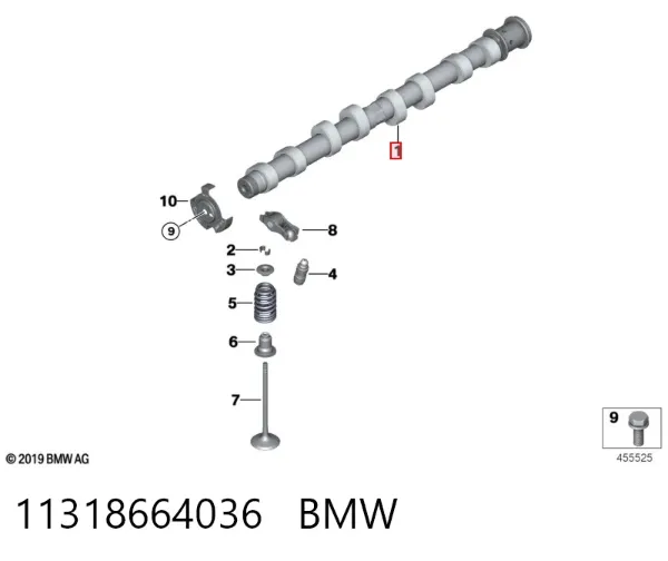 Розподільний вал впускний 11318664036 BMW