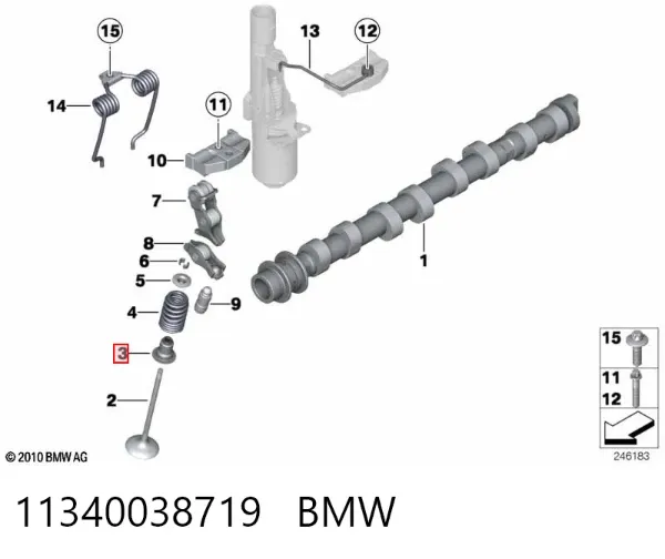 Сальник клапана (маслознімний), впускного, комплект 11340038719 BMW