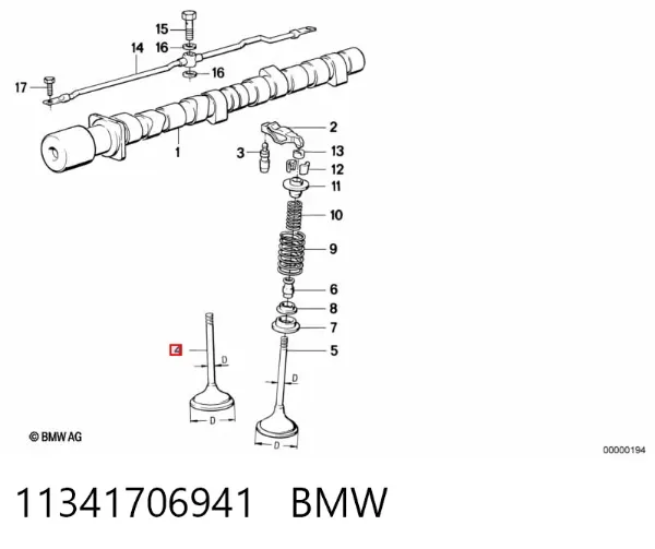 Клапан впускний 11341706941 BMW