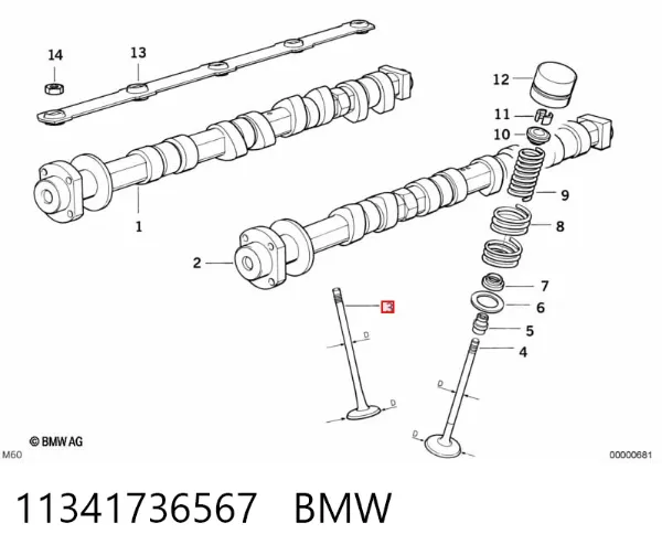 Клапан впускний 11341736567 BMW