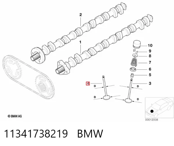 Клапан випускний 11341738219 BMW