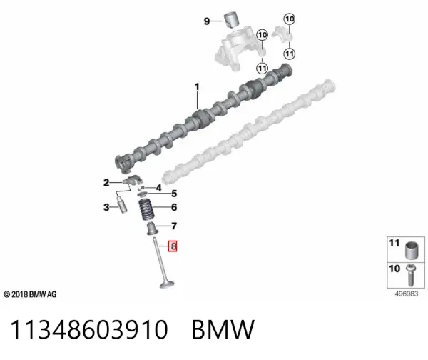 Клапан випускний 11348603910 BMW