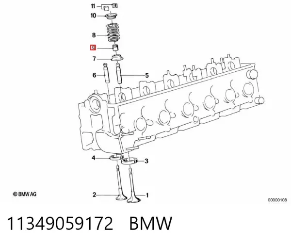 Сальник клапана (маслознімний), впуск/випуск, комплект на мотор 11349059172 BMW