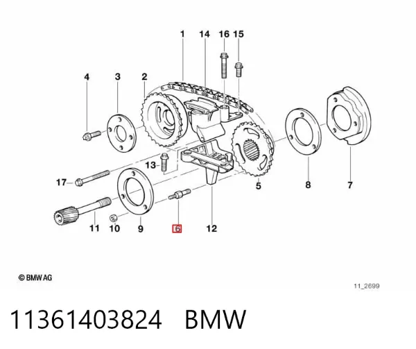 Палець (шплінт) дверної петлі 11361403824 BMW