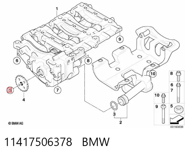 Заспокоювач ланцюга масляного насосу 11417506378 BMW