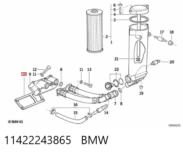 Прокладка адаптера маслянного фільтра 11422243865 BMW