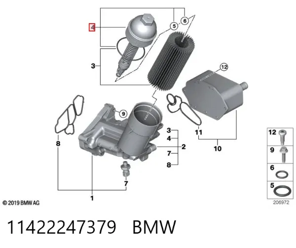 Кришка масляного фільтра 11422247379 BMW